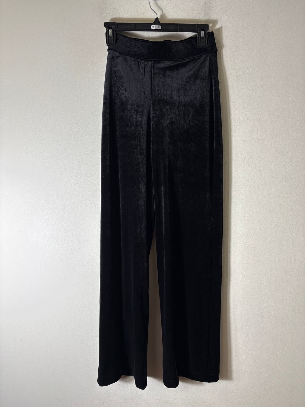 Spanx Black Velour Pull On Flare Leg Pants Sz S